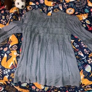 September Inc Soft Gray Blouse